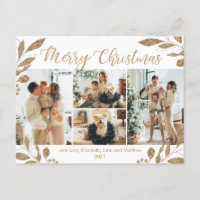 Moderne witte gouden bladeren Foto's met kerstmis