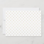 Moderne witte & gouden folie-effect save the date (Achterkant)