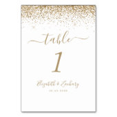Moderne Witte Gouden Glitter Edge Wedding Kaart (Achterkant)