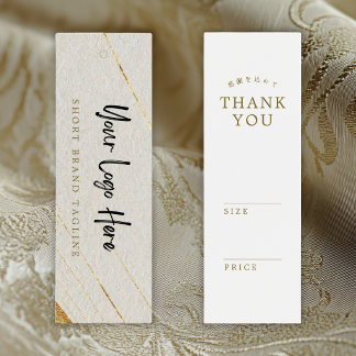 Moderne Witte Gouden Horizontale Logo Prijskaart M Mini Visitekaartjes