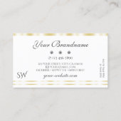 Moderne witte gouden Initialen met spaardiamanten Visitekaartje (Achterkant)