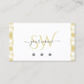 Moderne witte gouden Initialen met spaardiamanten Visitekaartje (Voorkant)