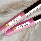 Moderne Witte & Gouden Lipstick Lippenbalsem Water Labels