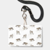 Moderne Witte Gouden Luipaard Jungle Dieren Badge (Achterkant met lanyard)