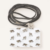 Moderne witte gouden luipaard Oerwoud dieren Badge (Achterkant met draagriem)