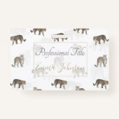 Moderne witte gouden luipaard Oerwoud dieren Badge (Voorkant)