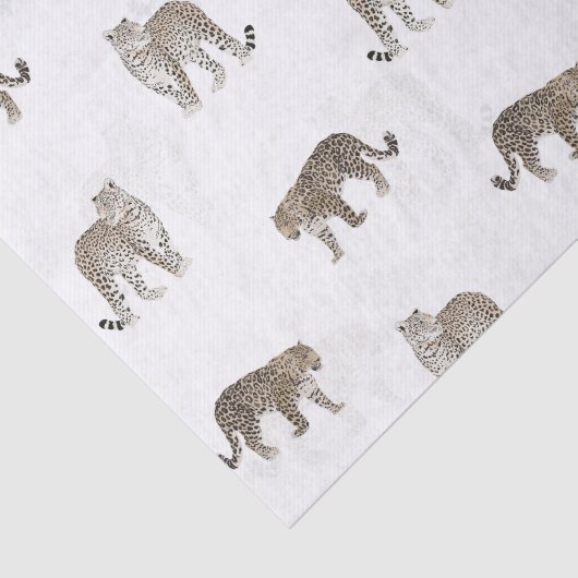 Moderne witte gouden luipaard Oerwoud dieren Tissuepapier (Detail)