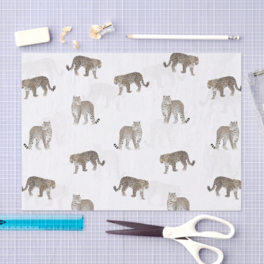 Moderne witte gouden luipaard Oerwoud dieren Tissuepapier (Craft)