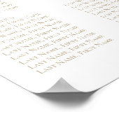 Moderne Witte Gouden Monogram Huwelijksstoelindeli Poster (Hoek)