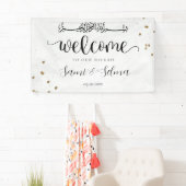 Moderne Witte Gouden Moslim Islamitische Partijban Spandoek (Insitu)