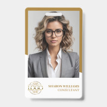 Moderne witte gouden personeelsfoto & bedrijfslogo