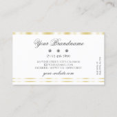 Moderne witte gouden rand Sparkle Diamonds elegant Visitekaartje (Achterkant)