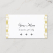 Moderne witte gouden rand Sparkle Diamonds elegant Visitekaartje (Voorkant)