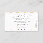 Moderne witte gouden Rand Sparkle Diamonds voegen Visitekaartje (Achterkant)