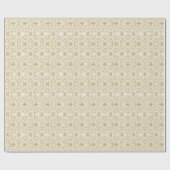 Moderne witte gouden sneeuwvlok,  patroon cadeaupapier (Vlak)