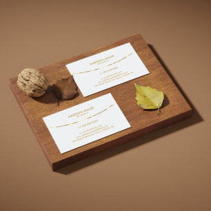 Moderne witte gouden streep visitekaartje