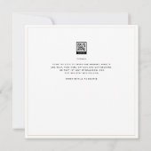 Moderne Witte Gouden Trouw Uitnodiging Klassieker (Achterkant)