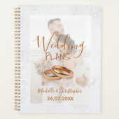Moderne witte & gouden trouwplannen planner (Voorkant)