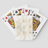 Moderne Witte Gouden Zon Maan Planeet Universum Ma Pokerkaarten (Achterkant)