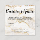 Moderne witte goudmarmer aanbevelingskaartje (Achterkant)