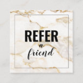 Moderne witte goudmarmer aanbevelingskaartje (Voorkant)