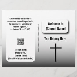 Moderne witte gradiënt kerk bulletin flyer