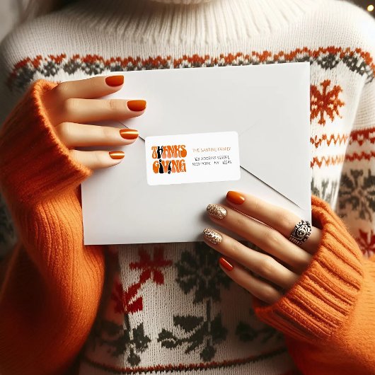 Moderne Witte Graffiti Thanksgiving Herfst Herfst Etiket