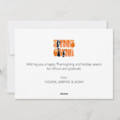 Moderne Witte Graffiti Thanksgiving Herfst Herfst Feestdagenkaart (Achterkant)