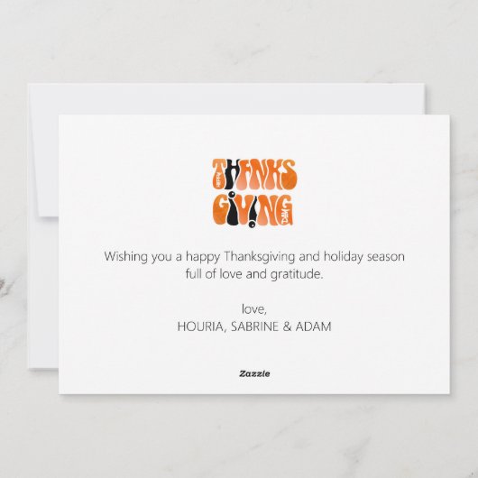 Moderne Witte Graffiti Thanksgiving Herfst Herfst Feestdagenkaart (Achterkant)