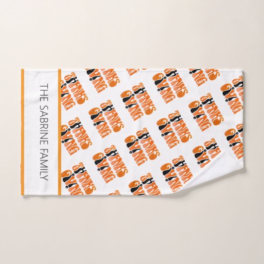 Moderne Witte Graffiti Thanksgiving Herfst Herfst Handdoek (Handdoek)