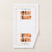 Moderne Witte Graffiti Thanksgiving Herfst Herfst Handdoek (Handdoek)