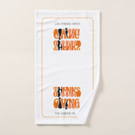 Moderne Witte Graffiti Thanksgiving Herfst Herfst Handdoek