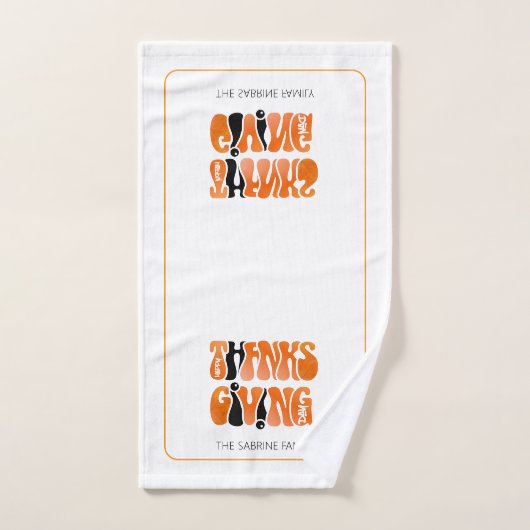 Moderne Witte Graffiti Thanksgiving Herfst Herfst Handdoek (Handdoek)