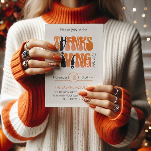 Moderne Witte Graffiti Thanksgiving Herfst Herfst Kaart