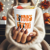 Moderne Witte Graffiti Thanksgiving Herfst Herfst Papieren Bekers