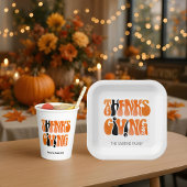 Moderne Witte Graffiti Thanksgiving Herfst Herfst Papieren Bordje