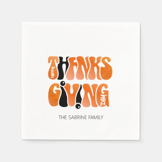 Moderne Witte Graffiti Thanksgiving Herfst Herfst Servet (Voorkant)