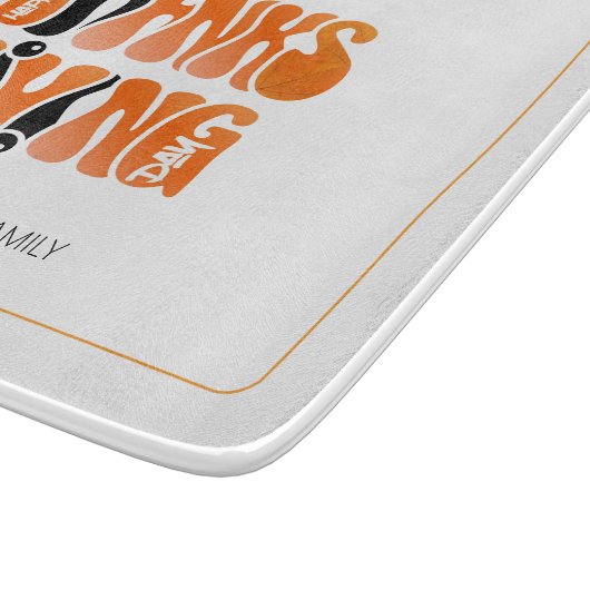 Moderne Witte Graffiti Thanksgiving Herfst Herfst Snijplank (Hoek)