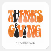 Moderne Witte Graffiti Thanksgiving Herfst Herfst Vierkante Sticker (Voorkant)