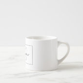 Moderne witte grijs en zwart | Naam kool en monogr Espresso Kop (Rechts)