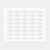 Moderne witte grijs en zwart | Naam kool en monogr Labels (Vel)