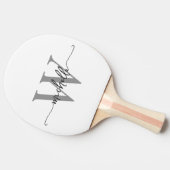 Moderne witte grijze aangepaste monogram naam scri tafeltennisbatje (Zijkant)