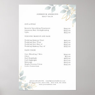 Moderne witte grijze bladposter poster