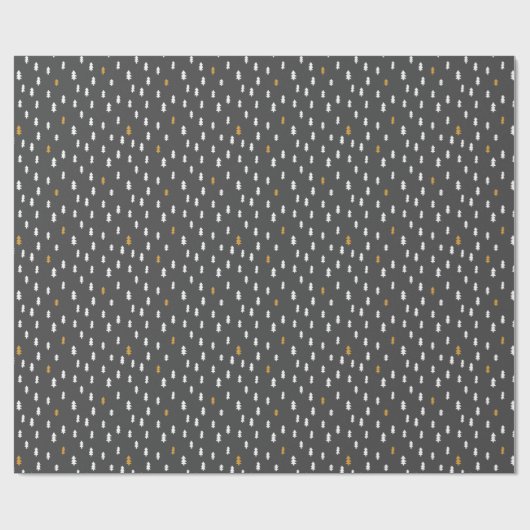 Moderne witte, grijze, eenvoudige bomen roze kerst cadeaupapier (Vlak)