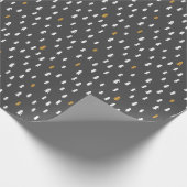 Moderne witte, grijze, eenvoudige bomen roze kerst cadeaupapier (Hoek)