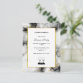 Moderne witte grijze marmer met Gold Ribbon Briefkaart (Staand voorkant)
