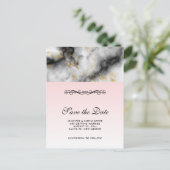 Moderne witte grijze marmer met Gold Ribbon Briefkaart (Staand voorkant)