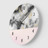 Moderne witte grijze marmer met Gold Ribbon Grote Klok (Hoek)