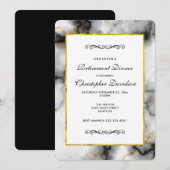 Moderne witte grijze marmer met Gold Ribbon Kaart (Voorkant / Achterkant)