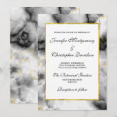 Moderne witte grijze marmer met Gold Ribbon Kaart (Voorkant / Achterkant)